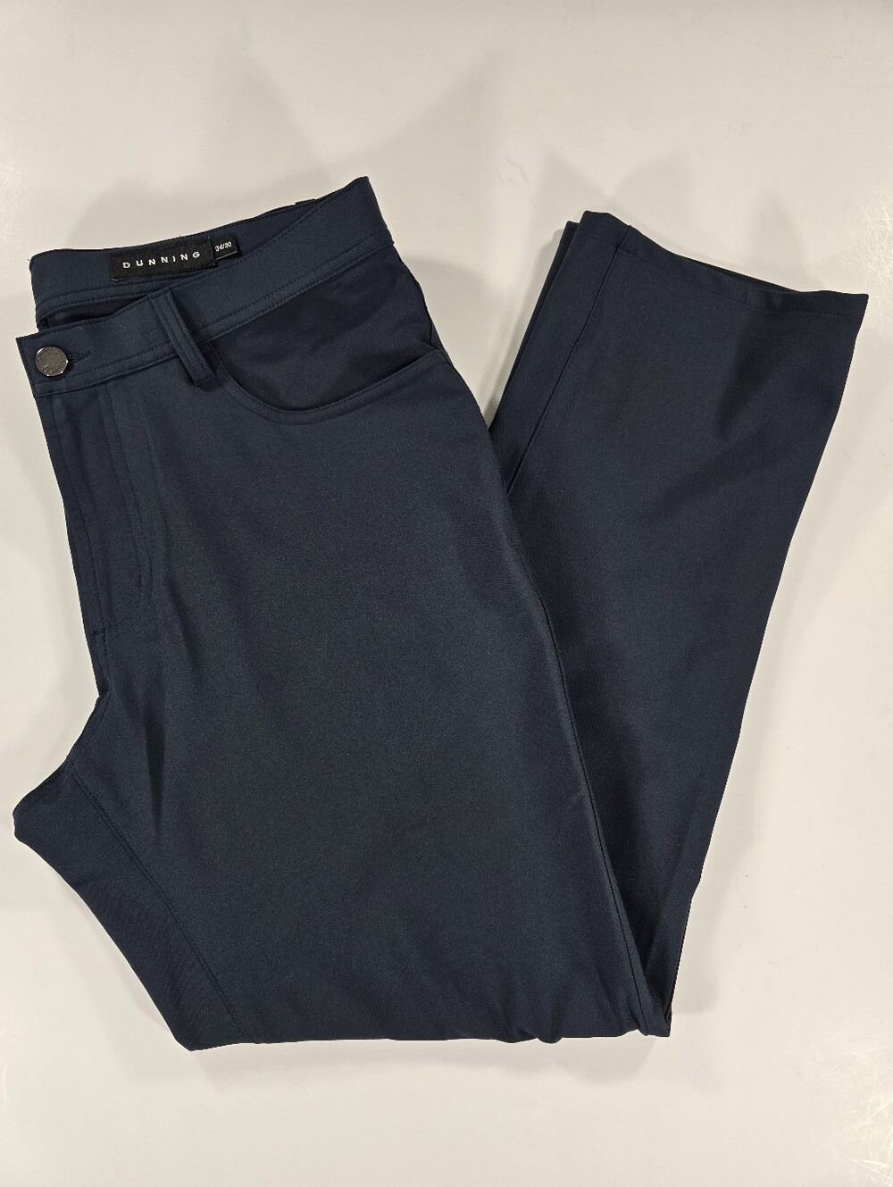 Dunning Golf Pants Performance Stretch 5 Pocket Chino Dark Blue Mens 34X28